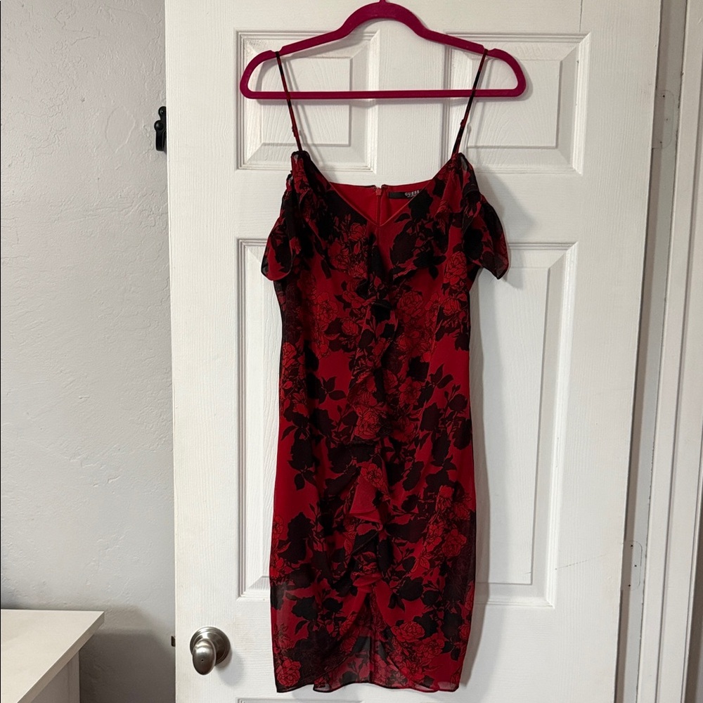 Guess Vibrant Red and Black Dress